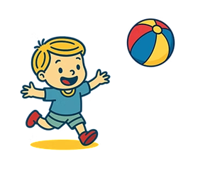 Boy Playing Ball Icon